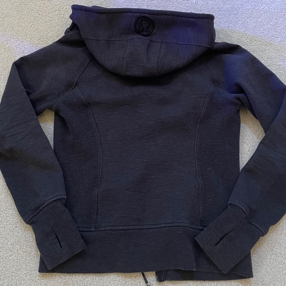 Lululemon Scuba Hoodie Heathered Black/Black Size 6 - Picture 4 of 5